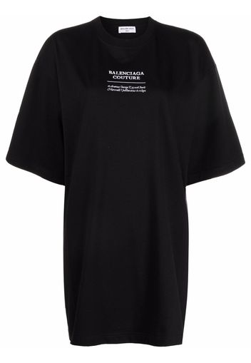 Balenciaga Couture-print oversized T-shirt - Nero