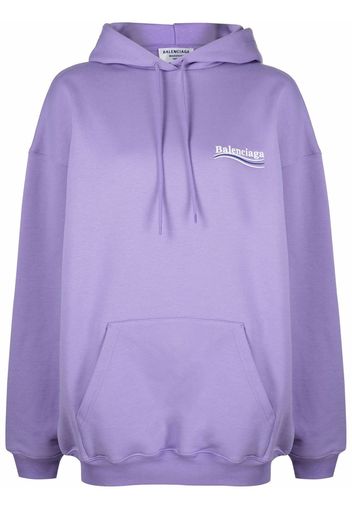 Balenciaga embroidered logo hoodie - Viola