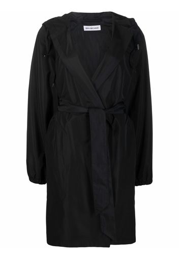 Balenciaga belted hooded raincoat - Nero