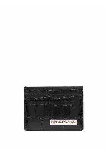 Balenciaga PLATE CARD HOLDER - Nero