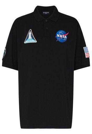 Balenciaga Polo Nasa con applicazione - Nero