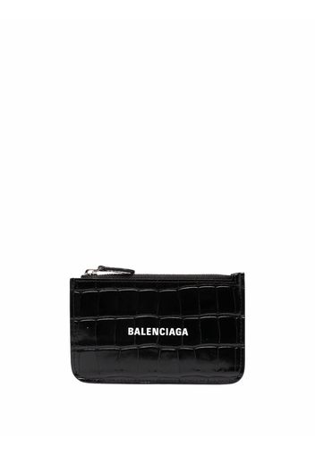 Balenciaga Cash logo-print cardholder - Nero