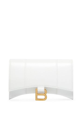 Balenciaga Portafoglio Hourglass con catena - Bianco