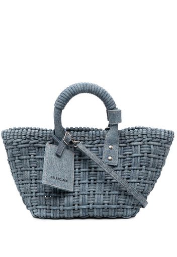 Balenciaga Borsa a secchiello denim Bistro - Blu