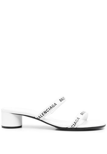 Balenciaga '45mm' logo-strap sandals - Bianco