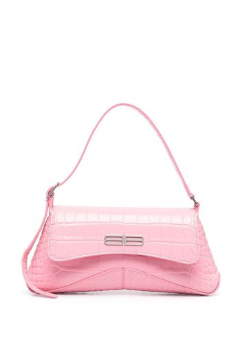 Balenciaga Xx Flap crocodile embossed leather shoulder bag - Rosa