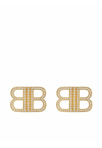 Balenciaga Orecchini BB con logo - Oro