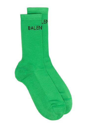 Balenciaga intarsia-knit logo tennis socks - Verde