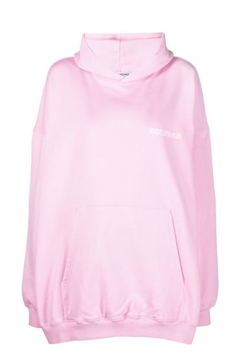 Balenciaga Large Fit logo-print cotton hoodie - Rosa