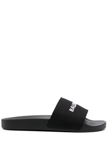 Balenciaga Sandali slides con ricamo - Nero