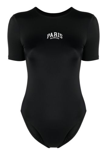 Balenciaga Paris short-sleeve one-piece swimsuit - Nero