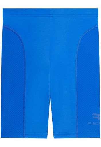 Balenciaga Shorts da ciclismo con stampa - Blu