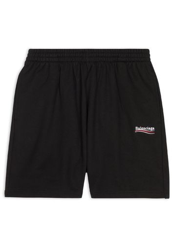 Balenciaga Shorts sportivi con ricamo - Nero