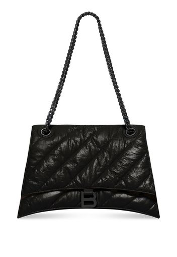 Balenciaga Borsa a spalla con catena Crush grande - Nero