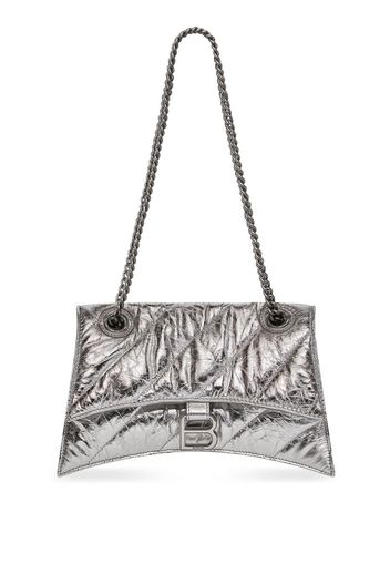 Balenciaga Borsa a spalla con catena Crush - Argento