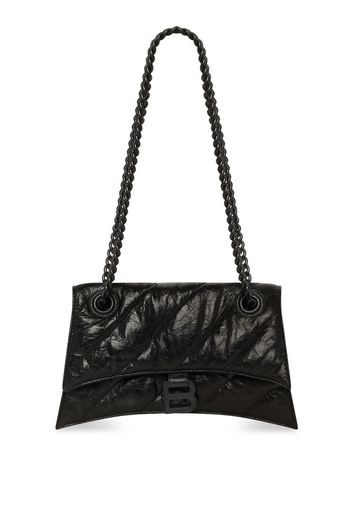 Balenciaga Borsa a spalla con catena Crush piccola - Nero