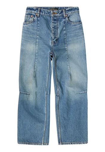 Balenciaga Jeans a gamba ampia crop - Blu