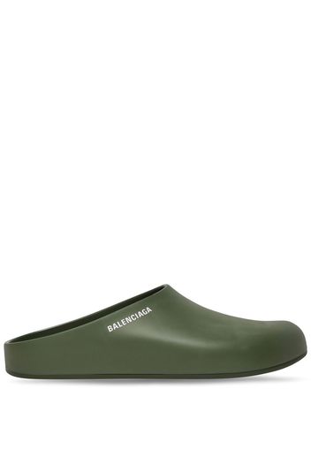 Balenciaga logo-print sliders - Verde