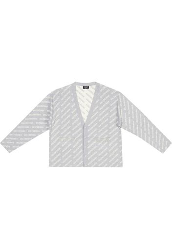 Balenciaga logo-print button-up cardigan - Grigio