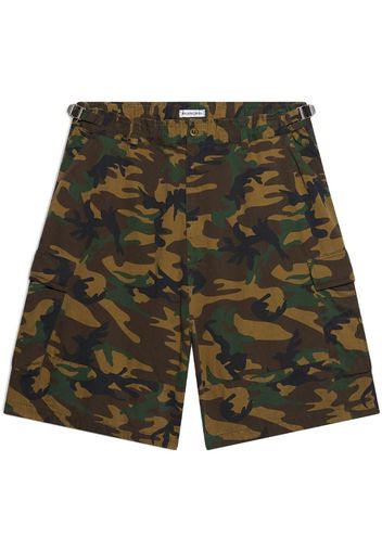 Balenciaga camouflage-print cargo shorts - Marrone