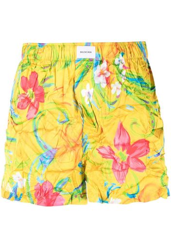 Balenciaga floral-print pyjama shorts - Giallo