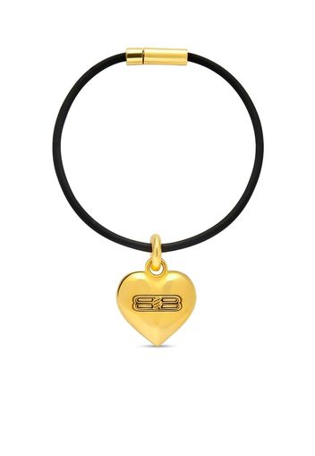 BALENCIAGA debossed-BB heart bracelet - Nero