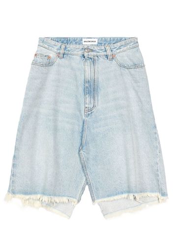 Balenciaga fringed denim skirt - Blu