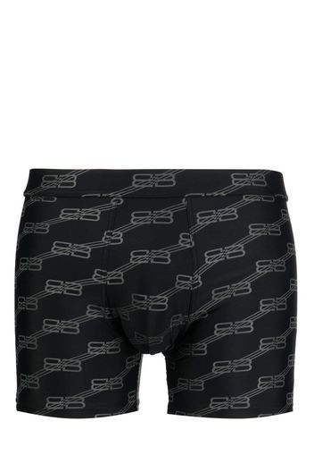 Balenciaga logo-print swim trunks - Nero