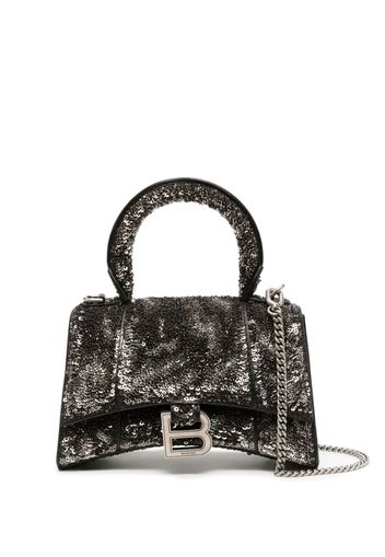 Balenciaga Hourglass XS sequinned crossbody bag - Nero