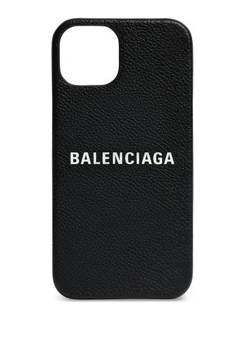 Balenciaga Cash leather iPhone 13 case - Nero