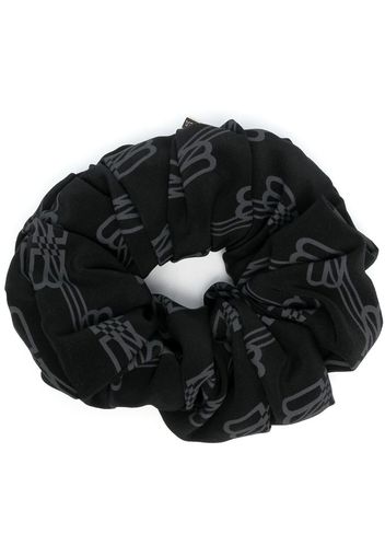 Balenciaga XXL monogram silk hair scrunchie - Nero