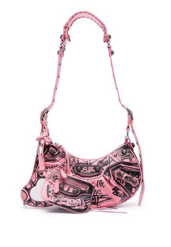 Balenciaga Le Cagole XS Graffiti shoulder bag - Rosa