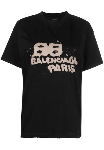 Balenciaga logo-print cotton T-shirt - Nero