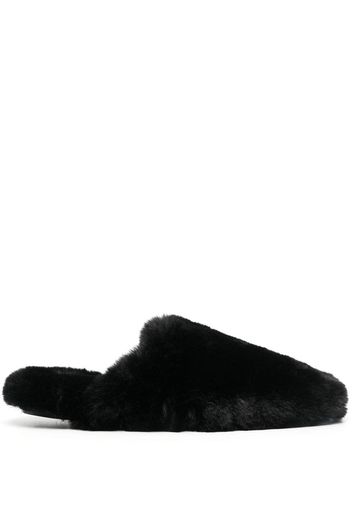 Balenciaga slip-on shearling mules - Nero