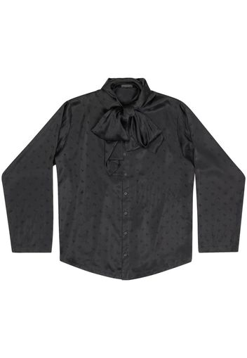 Balenciaga Blusa a maniche lunghe con cappuccio - Nero