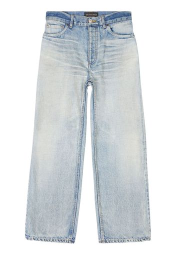 Balenciaga Jeans dritti crop - Blu