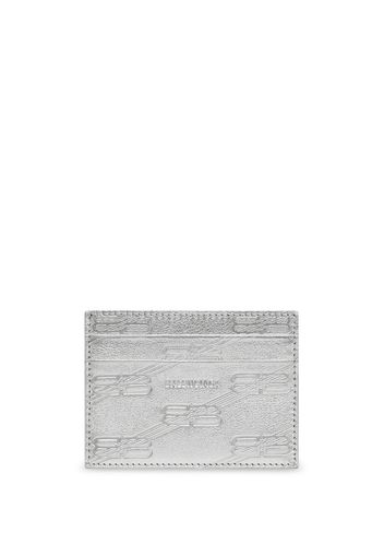 Balenciaga embossed monogram card holder - Argento