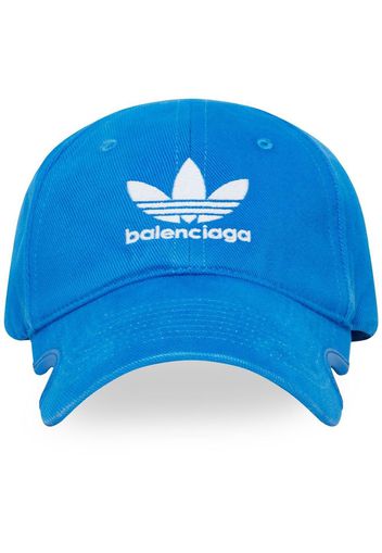 Balenciaga x adidas logo-embroidered cut-out cap - Blu