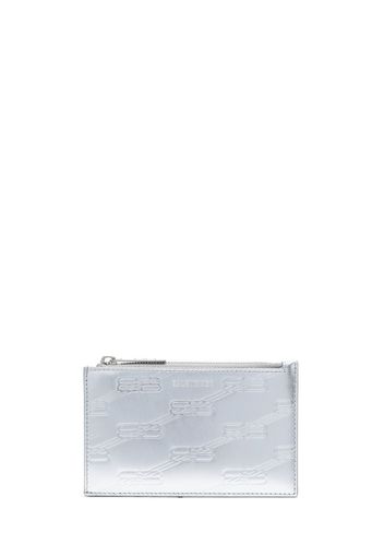 Balenciaga metallic monogram-embossed wallet - Argento