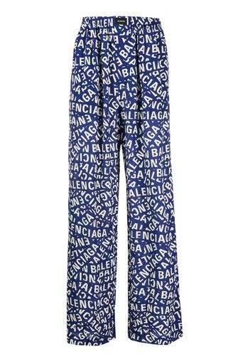 Balenciaga Pantaloni con stampa - Blu