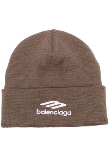 Balenciaga logo-embroidered sports-icon beanie - Marrone