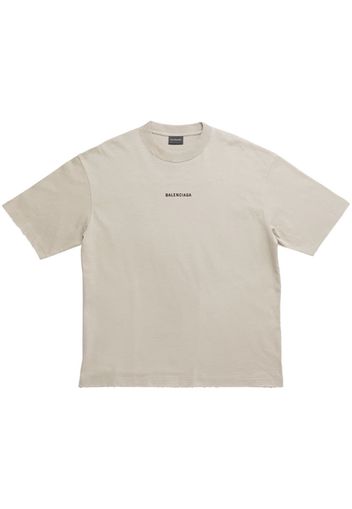 Balenciaga logo-print cotton T-shirt - Toni neutri