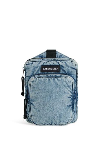 Balenciaga Explorer denim messenger bag - Blu