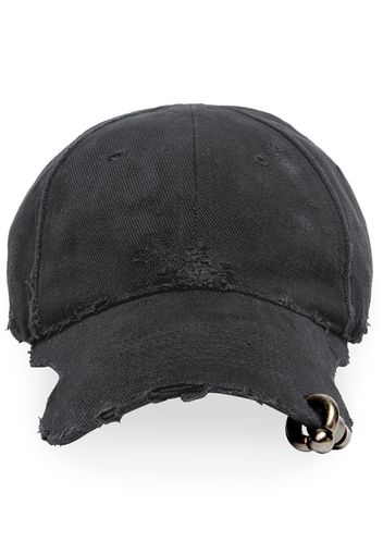 Balenciaga Cappello da baseball Piercing con effetto vissuto - Nero