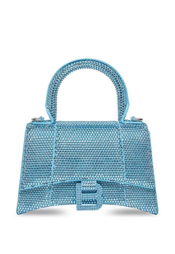 Balenciaga Hourglass crystal-embellished shoulder bag - Blu