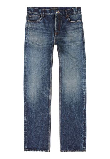 Balenciaga faded wide leg jeans - Blu