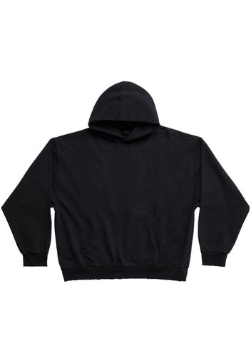 Balenciaga logo cotton hoodie - 9034 -WASHED BLACK/WHITE