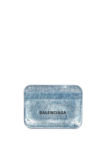 Balenciaga Portacarte con logo - Blu