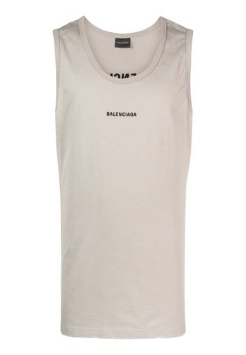 Balenciaga logo-print tank top - Grigio
