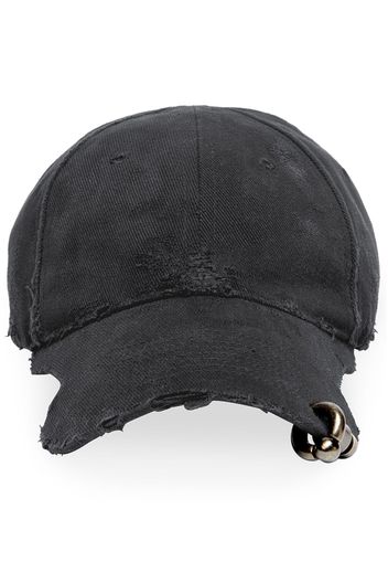 Balenciaga Piercing distressed cap - 1071 -WASHED BLACK/WHITE